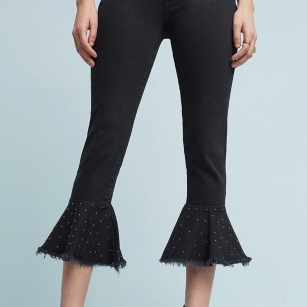 Pilcro and the Letterpress studded cropped flare